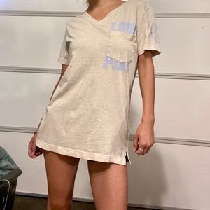 (Pink) Oversized V-Neck Tee🐬